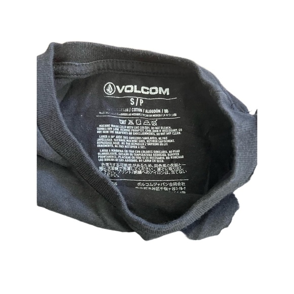 Volcom Mens Long Sleeve T-shirt Size S Black Iconic Stone Logo Streetwear Casual - Picture 4 of 5